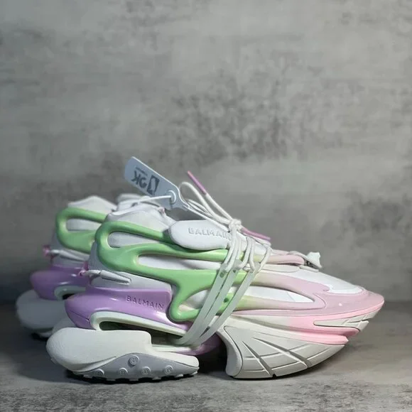 Balmain Multicolor Unicorn Low-Top Leather Height-Booster